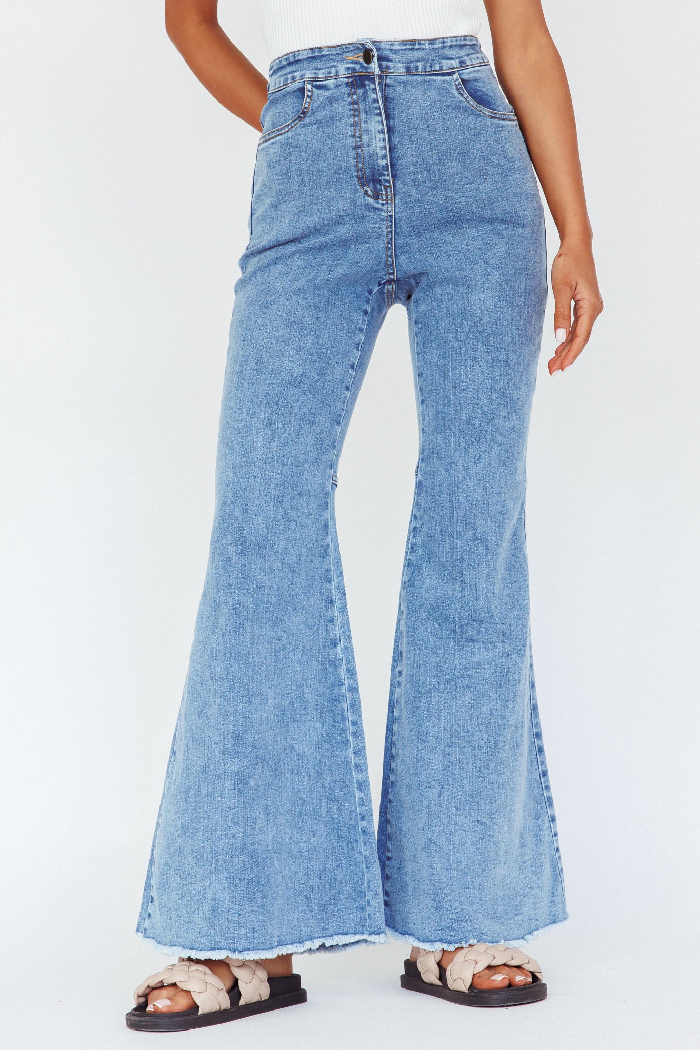 Mulholland Boot Cut Jeans Denim Blue-Fable Dress