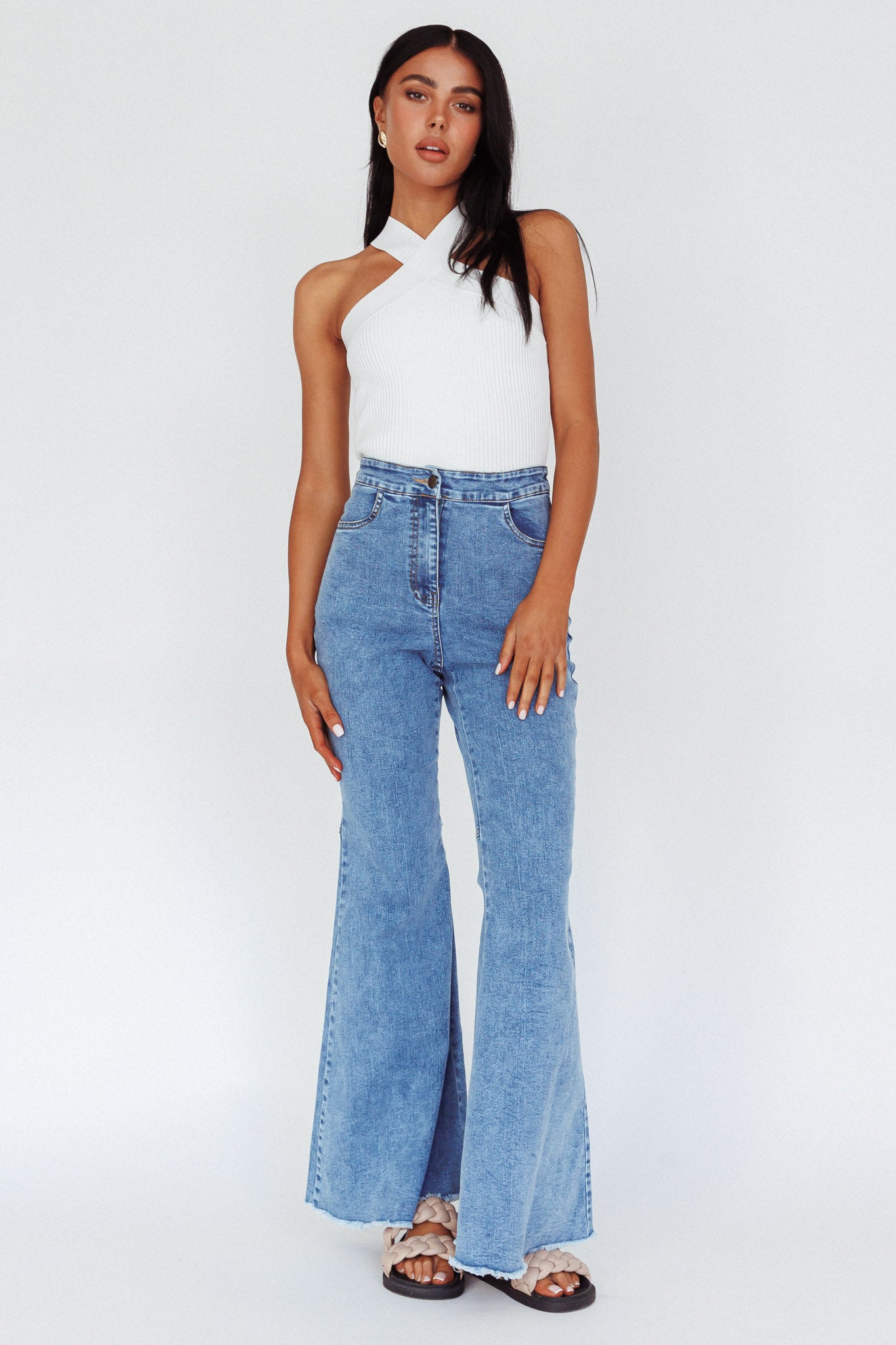 Mulholland Boot Cut Jeans Denim Blue-Fable Dress