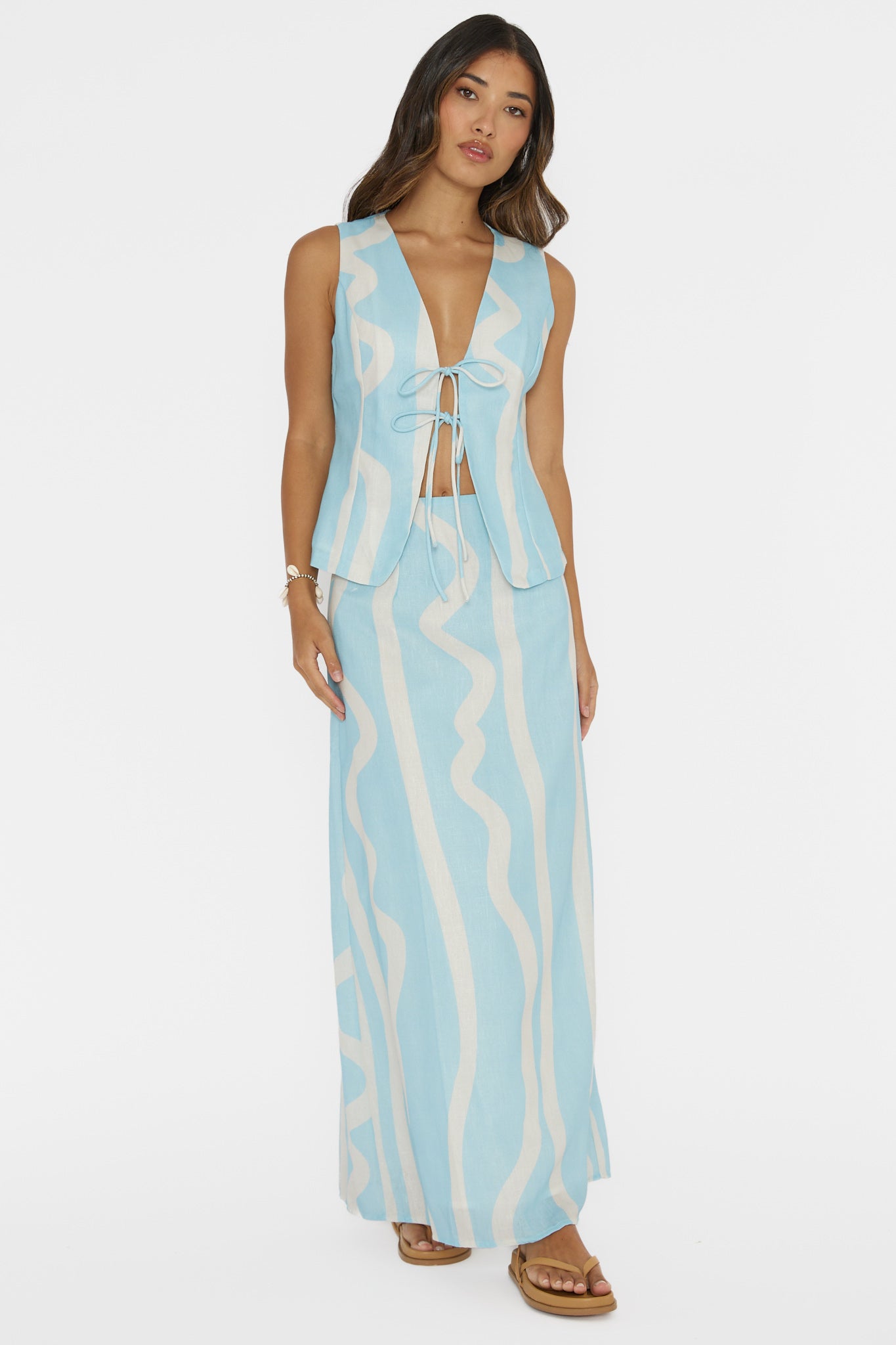 Meet Me There Maxi Skirt Abstract Blue-Fable Dress