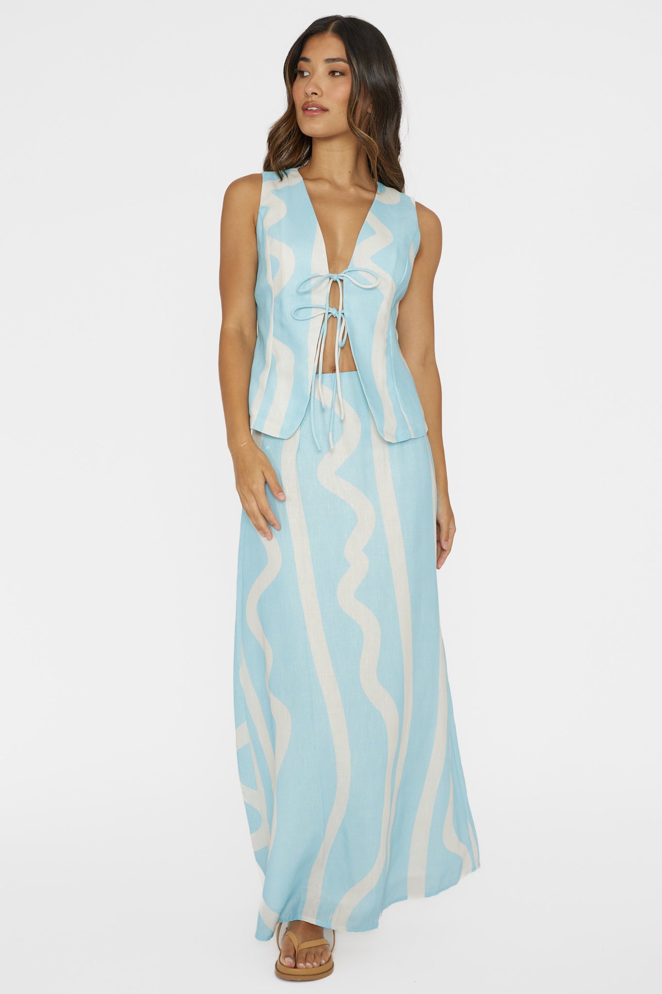 Meet Me There Maxi Skirt Abstract Blue-Fable Dress