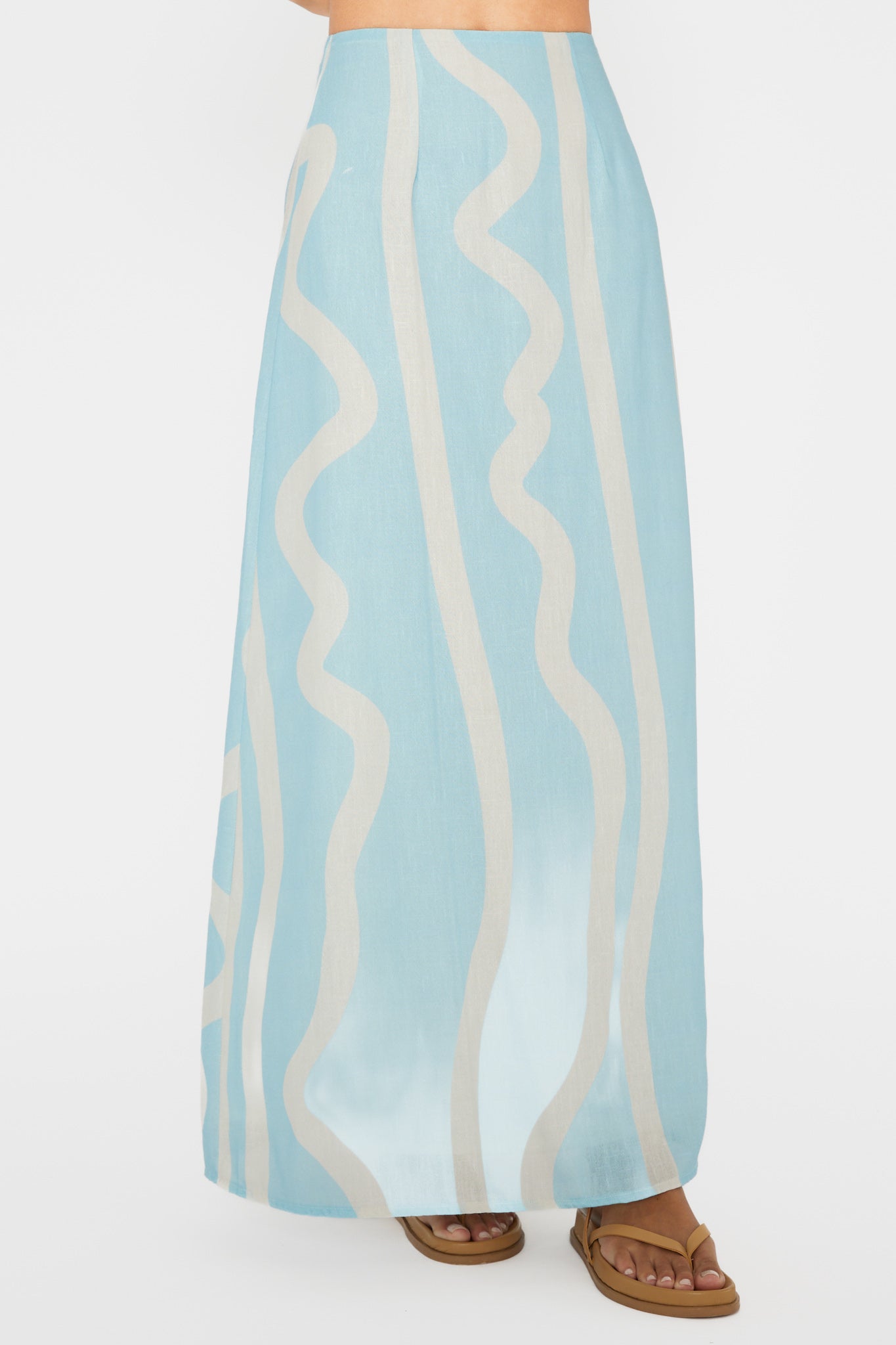 Meet Me There Maxi Skirt Abstract Blue-Fable Dress