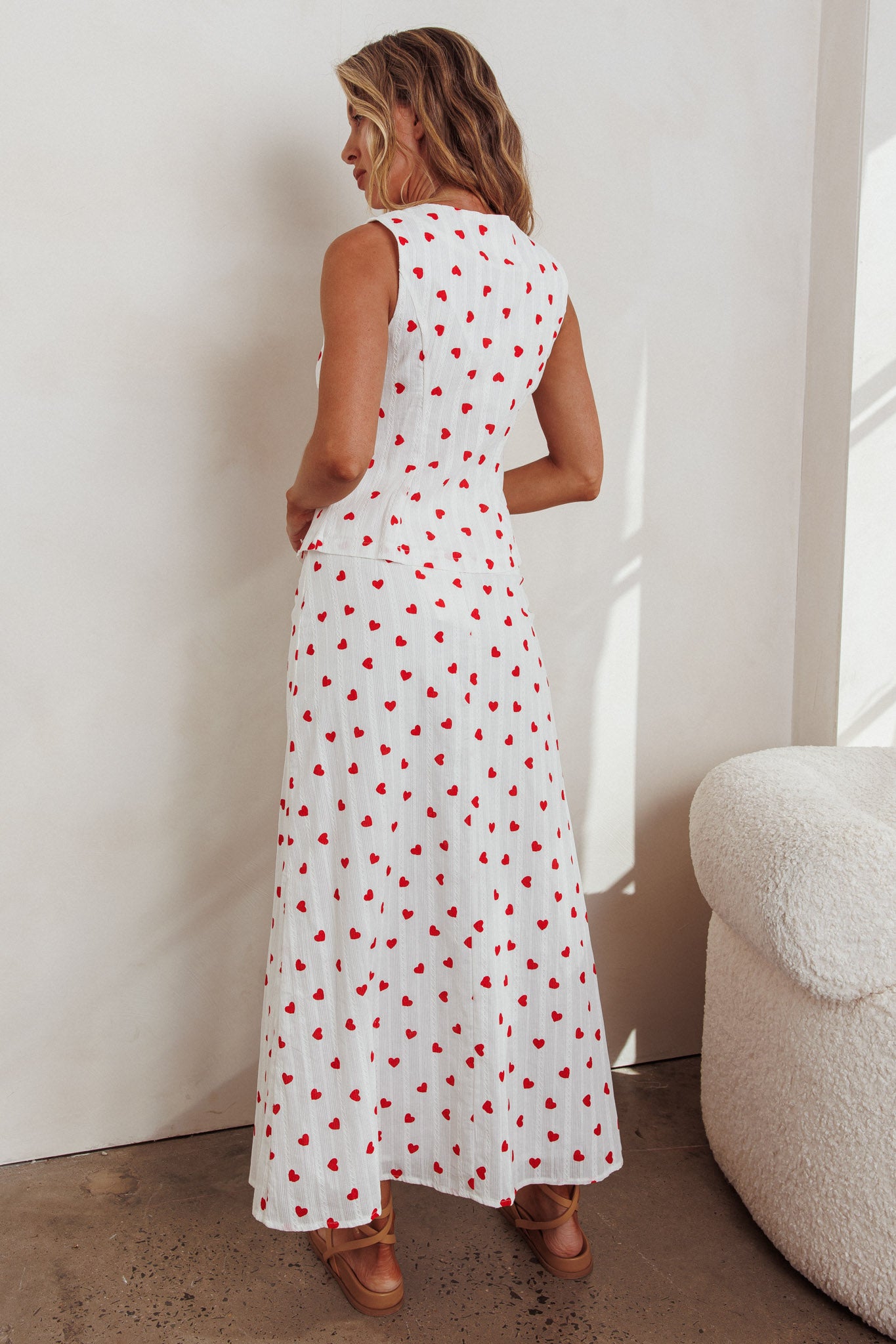Meet Me There Maxi Skirt Hearts White-Fable Dress