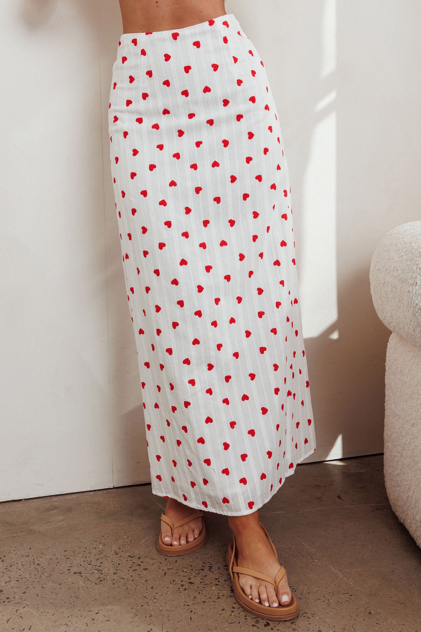 Meet Me There Maxi Skirt Hearts White-Fable Dress