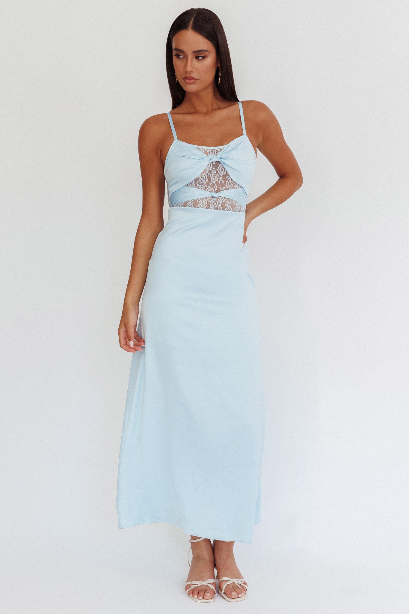 Wyatt Lace Twish Bust Maxi Dress Baby Blue-Fable Dress