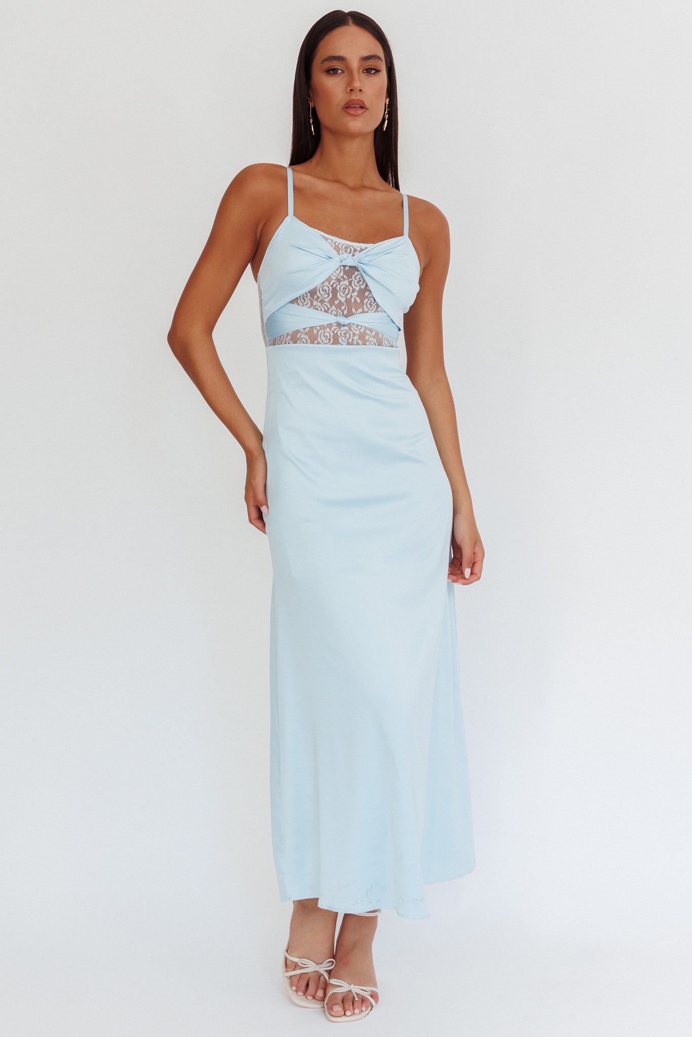 Wyatt Lace Twish Bust Maxi Dress Baby Blue-Fable Dress