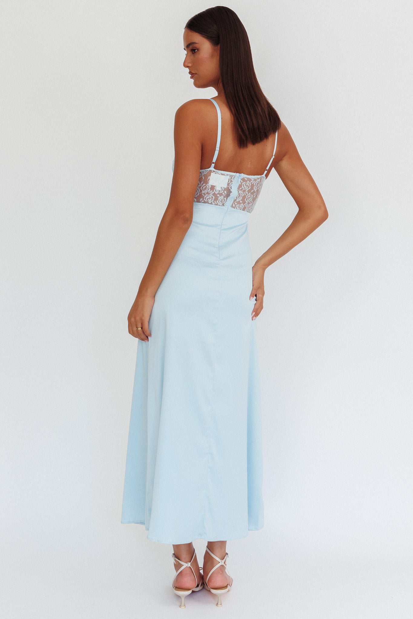 Wyatt Lace Twish Bust Maxi Dress Baby Blue-Fable Dress
