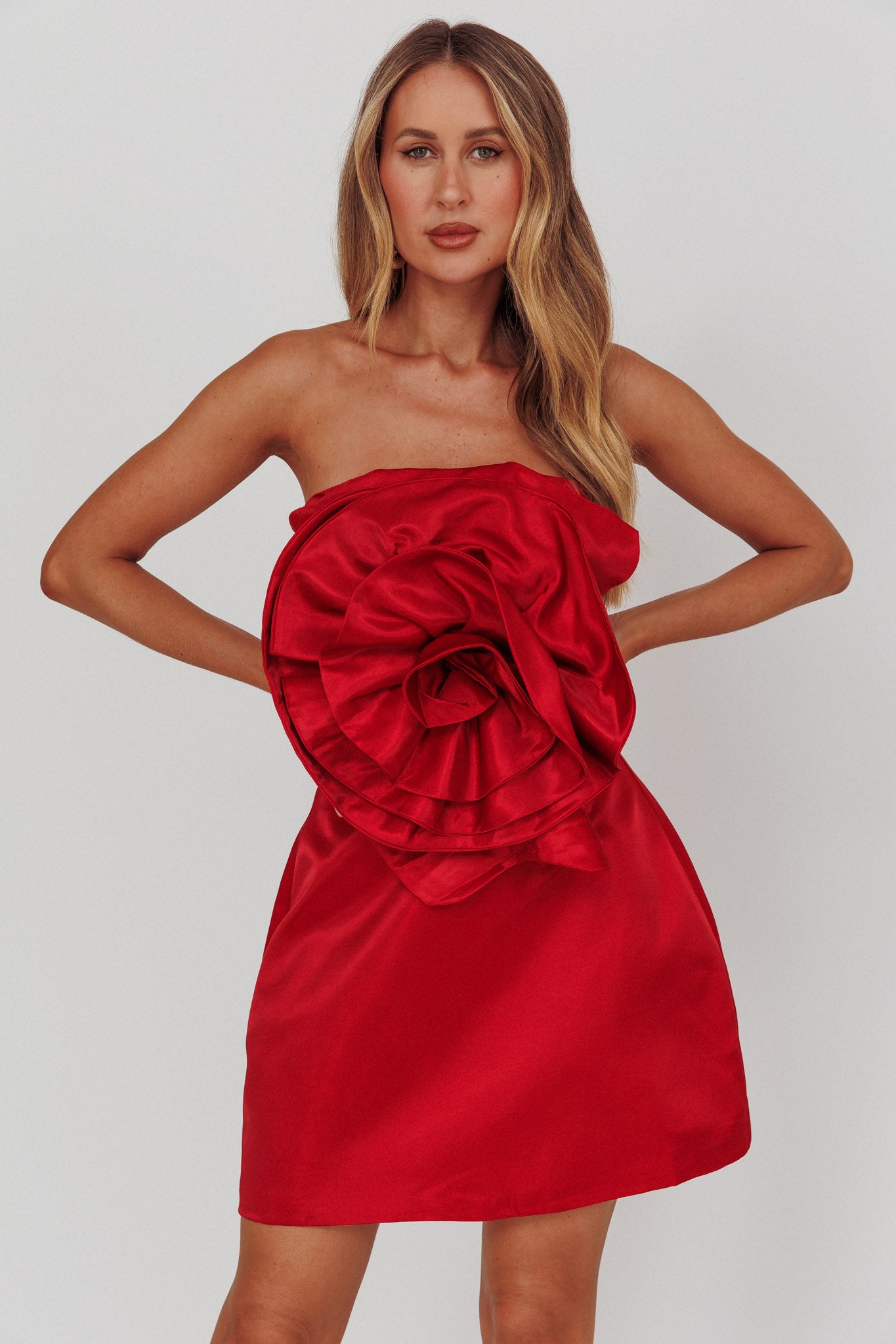 Count Down A-Line Mini Skirt Red-Fable Dress