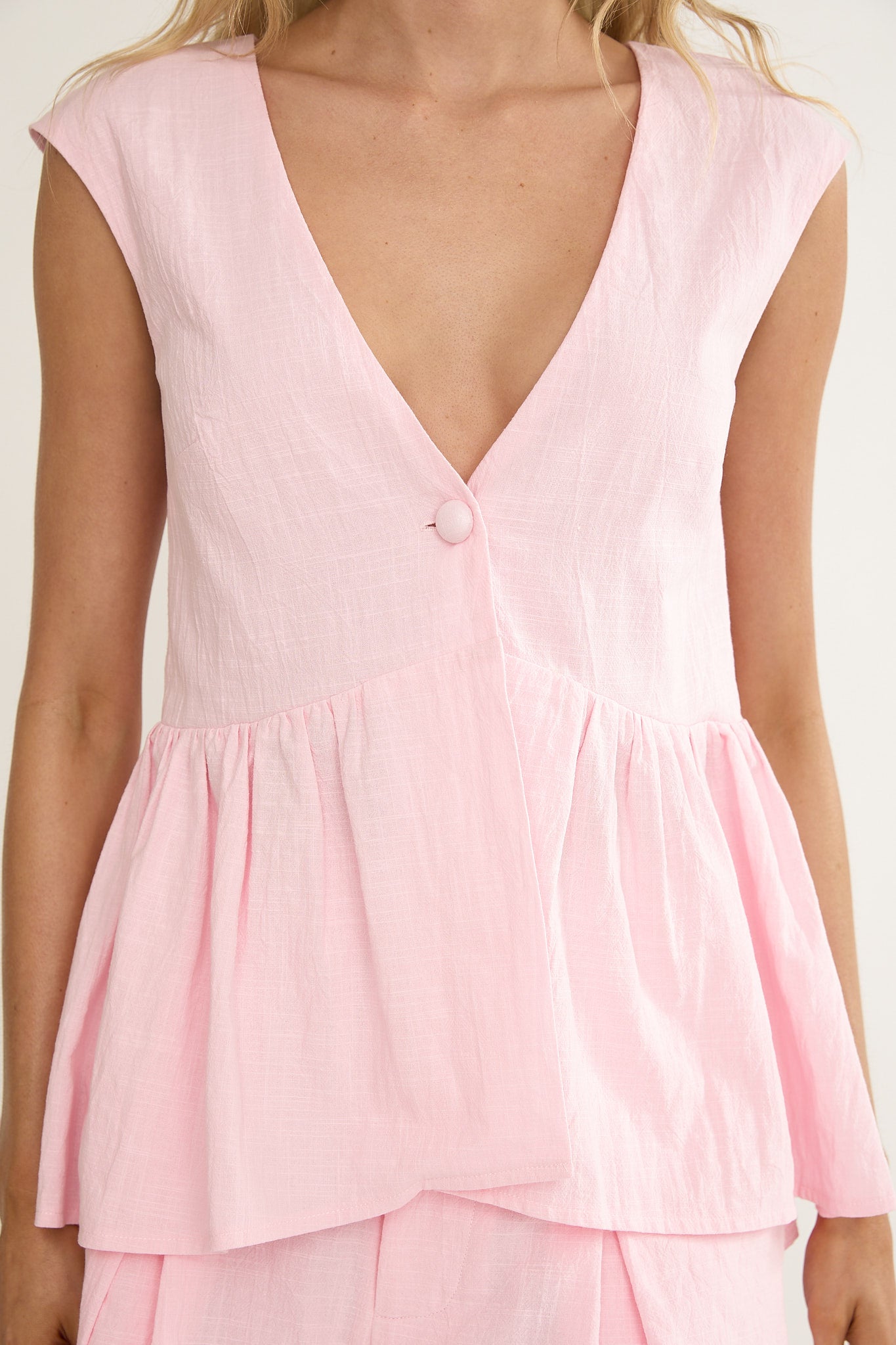 Florrie Button Flounce Top Rosewater-Fable Dress