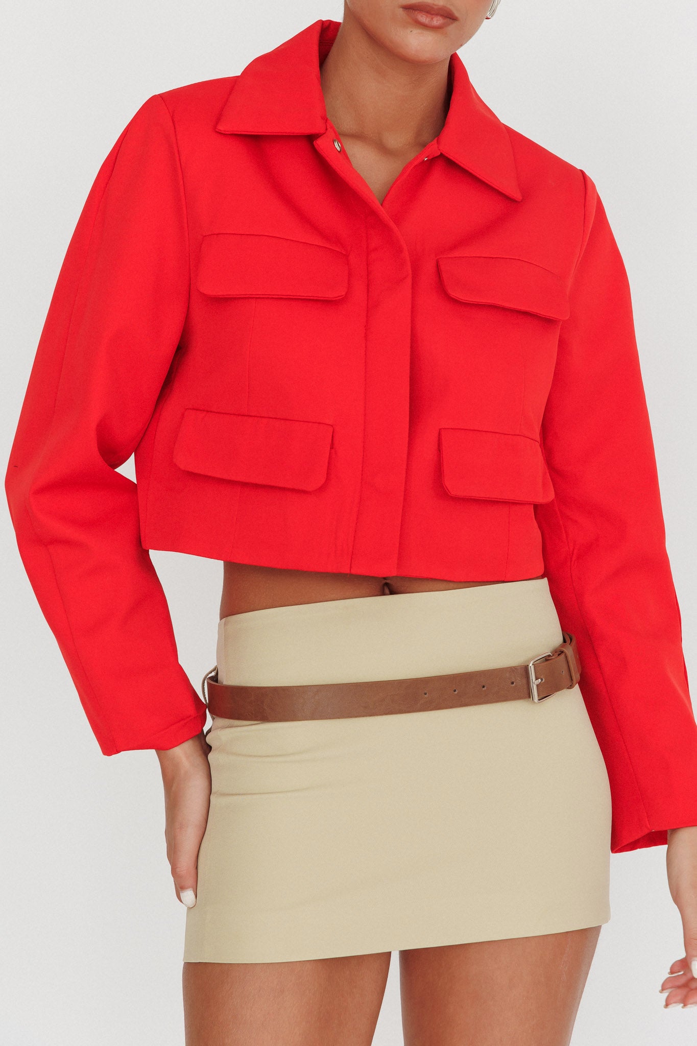 Cinder Crop Jacket Red-Fable Dress
