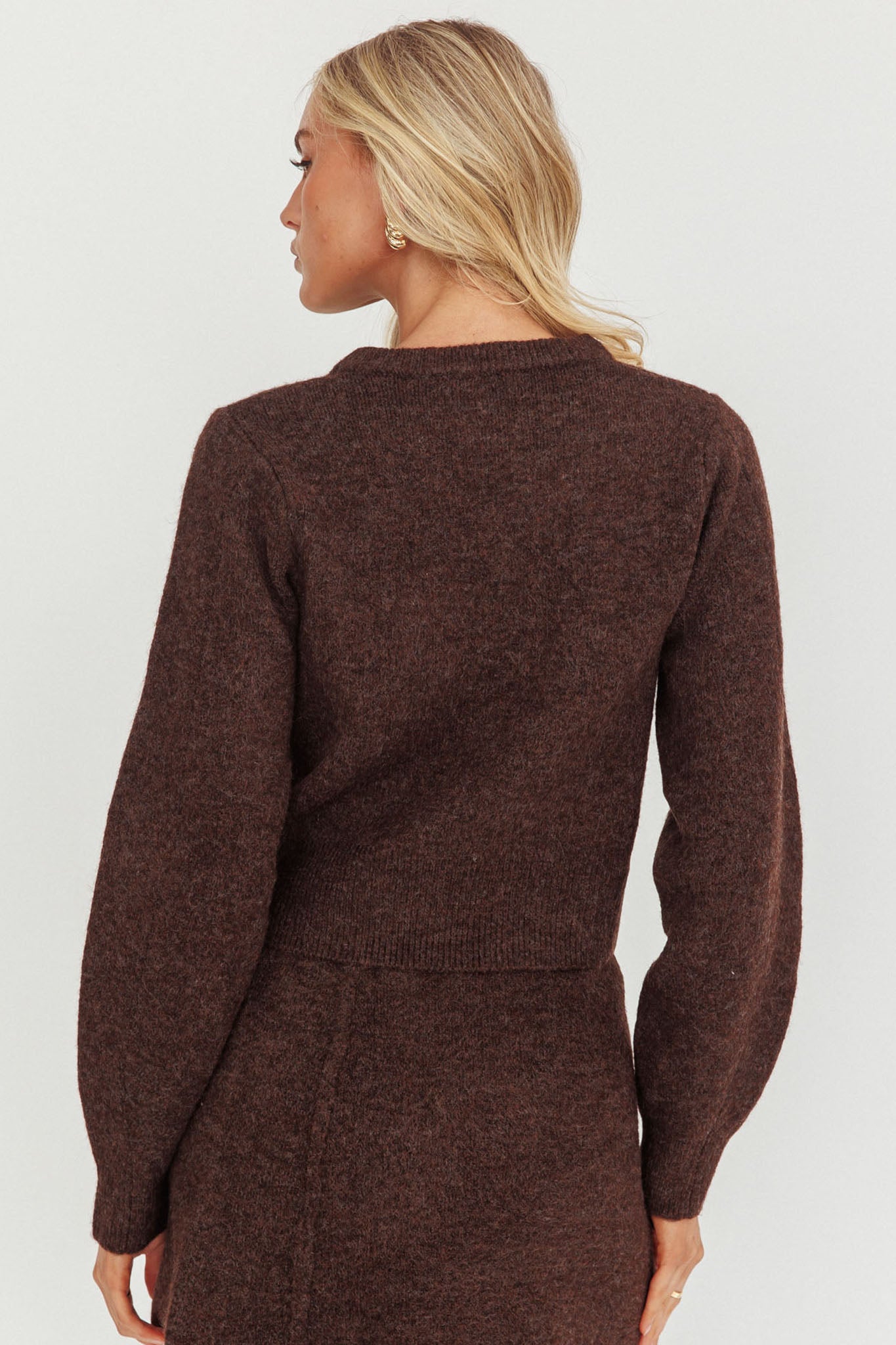 Daelyn Gold Button Pocket Cardigan Coffee-Fable Dress