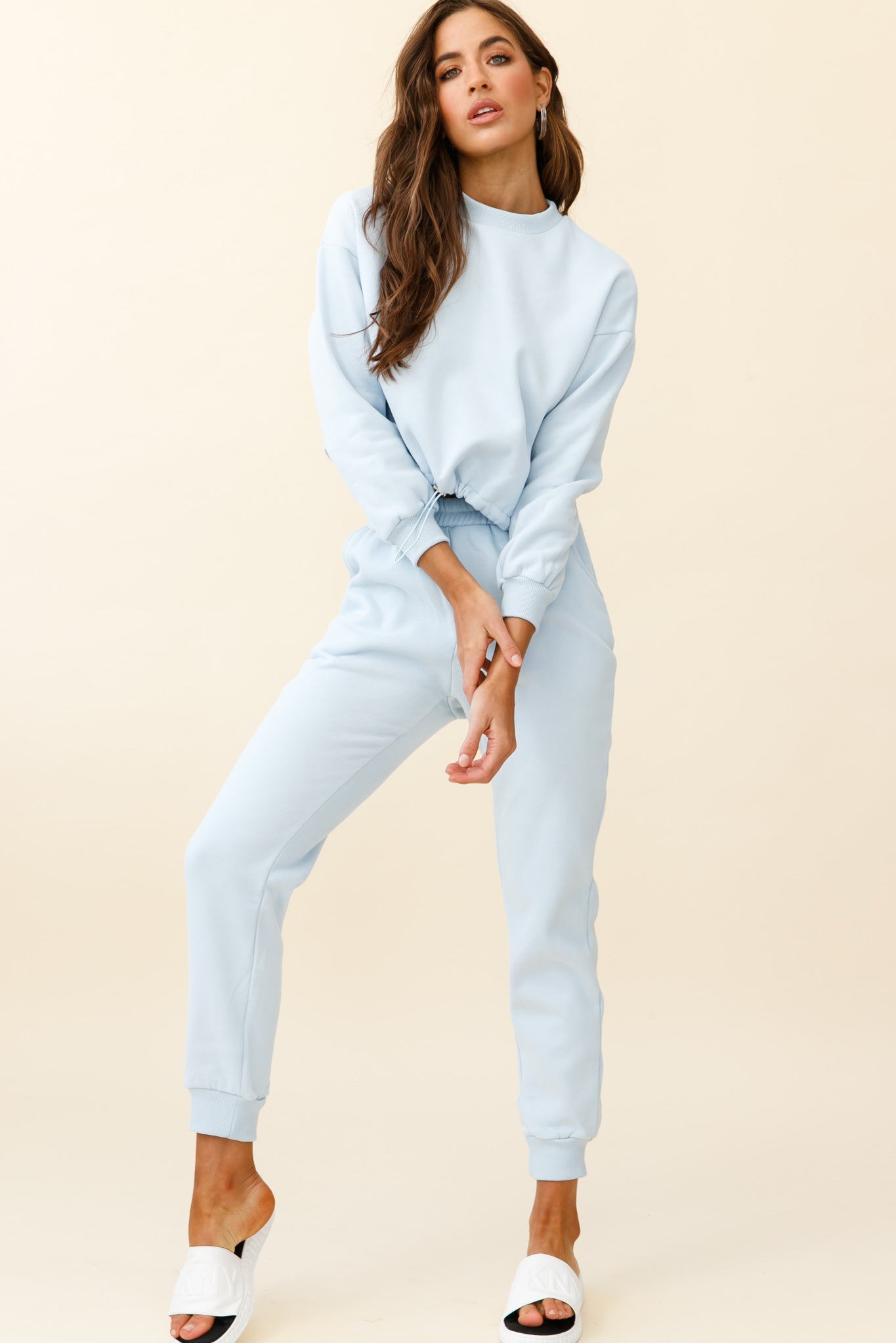 Monterey Long Sleeve Pull String Sweater Blue-Fable Dress