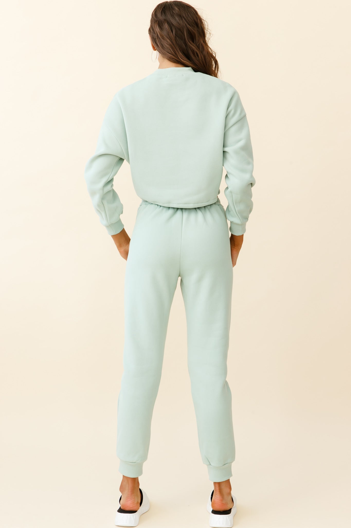 Monterey Long Sleeve Pull String Sweater Green-Fable Dress