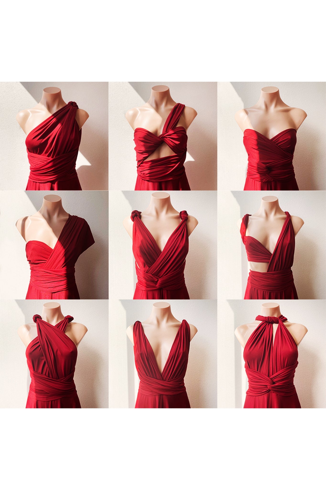Ariana Multiway Maxi Dress Maroon-Fable Dress