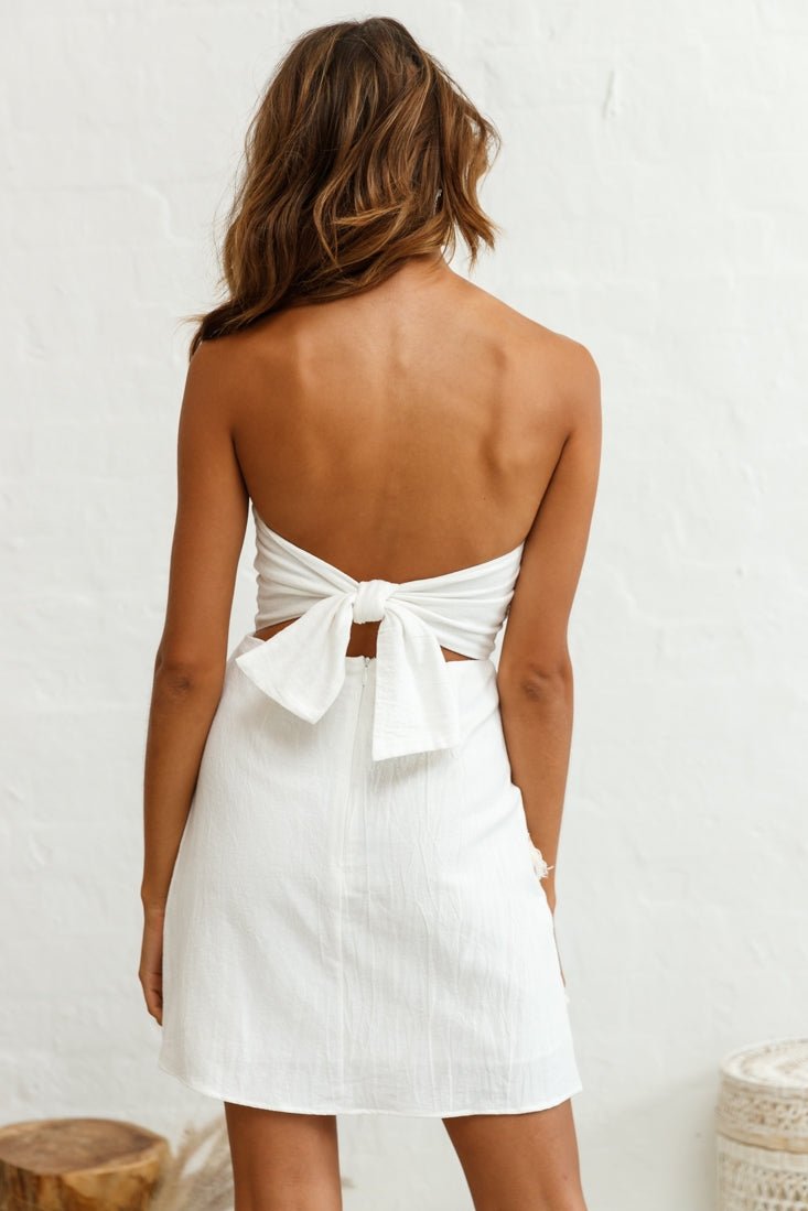 Baja Embellished Strapless Dress White-Fable Dress