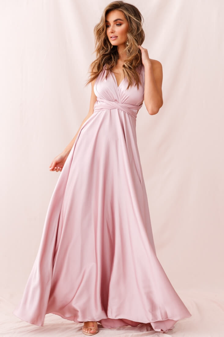Ariana Multiway Maxi Dress Blush-Fable Dress
