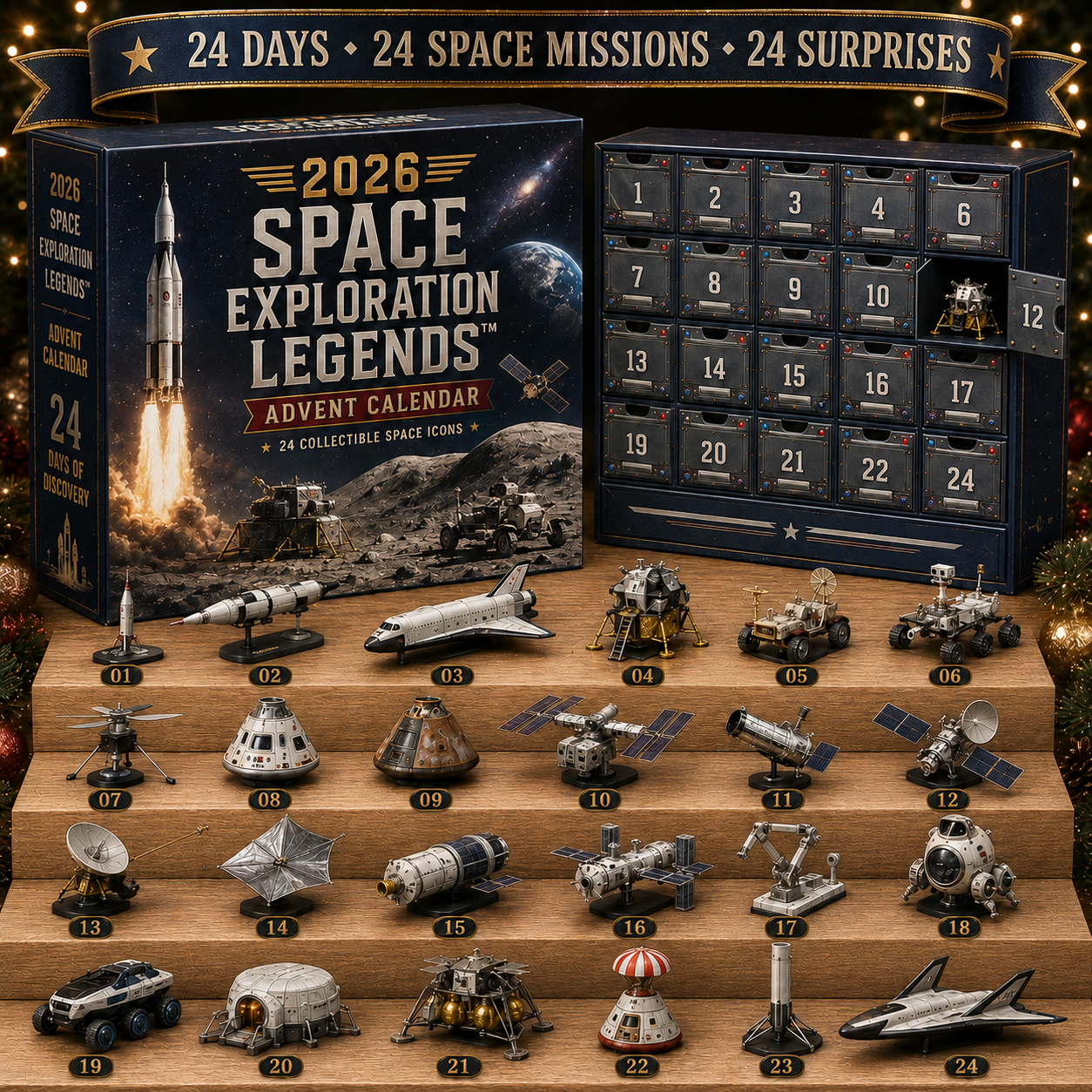 2026 Space Exploration Legends Advent Calendar – 24 Collectible Surprises
