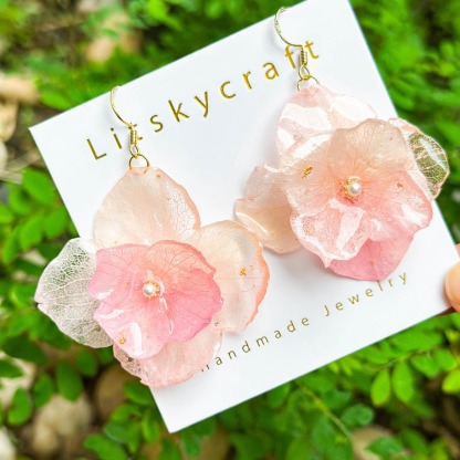 Handmade Hydrangea Resin Earrings" 🌸💎