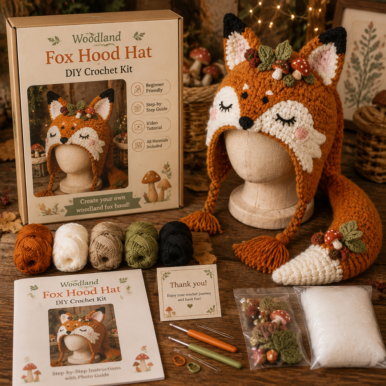 Dragon Hood Hat DIY Crochet Kit