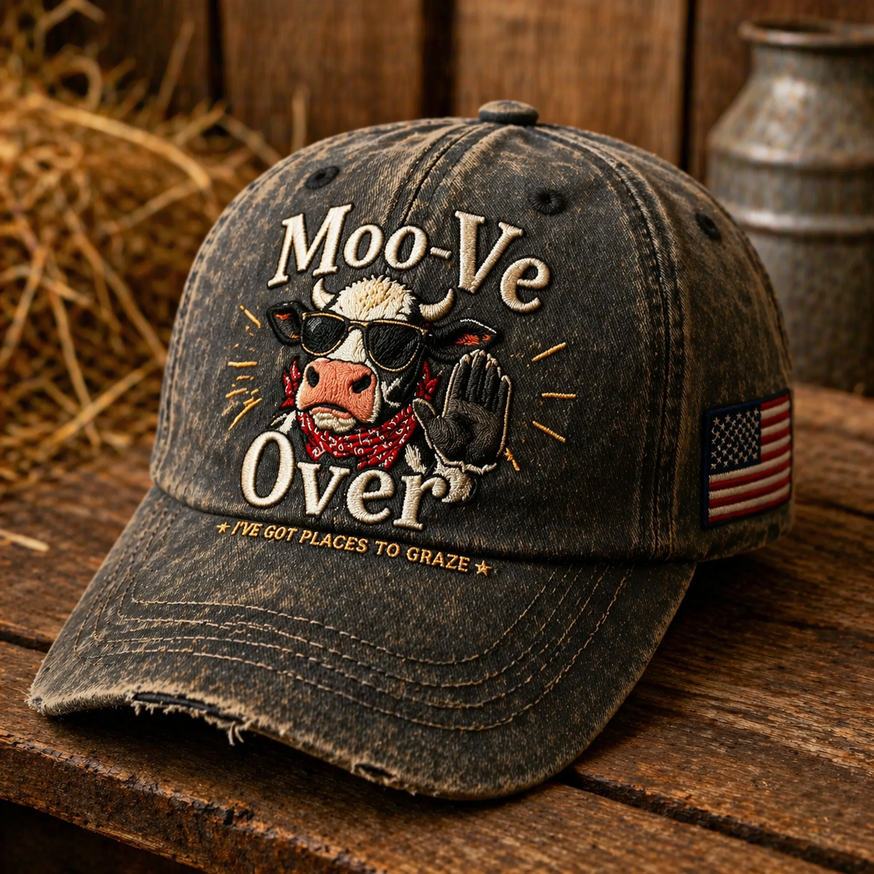 "Moo-Ve Over" Cow Cap 🐄💥