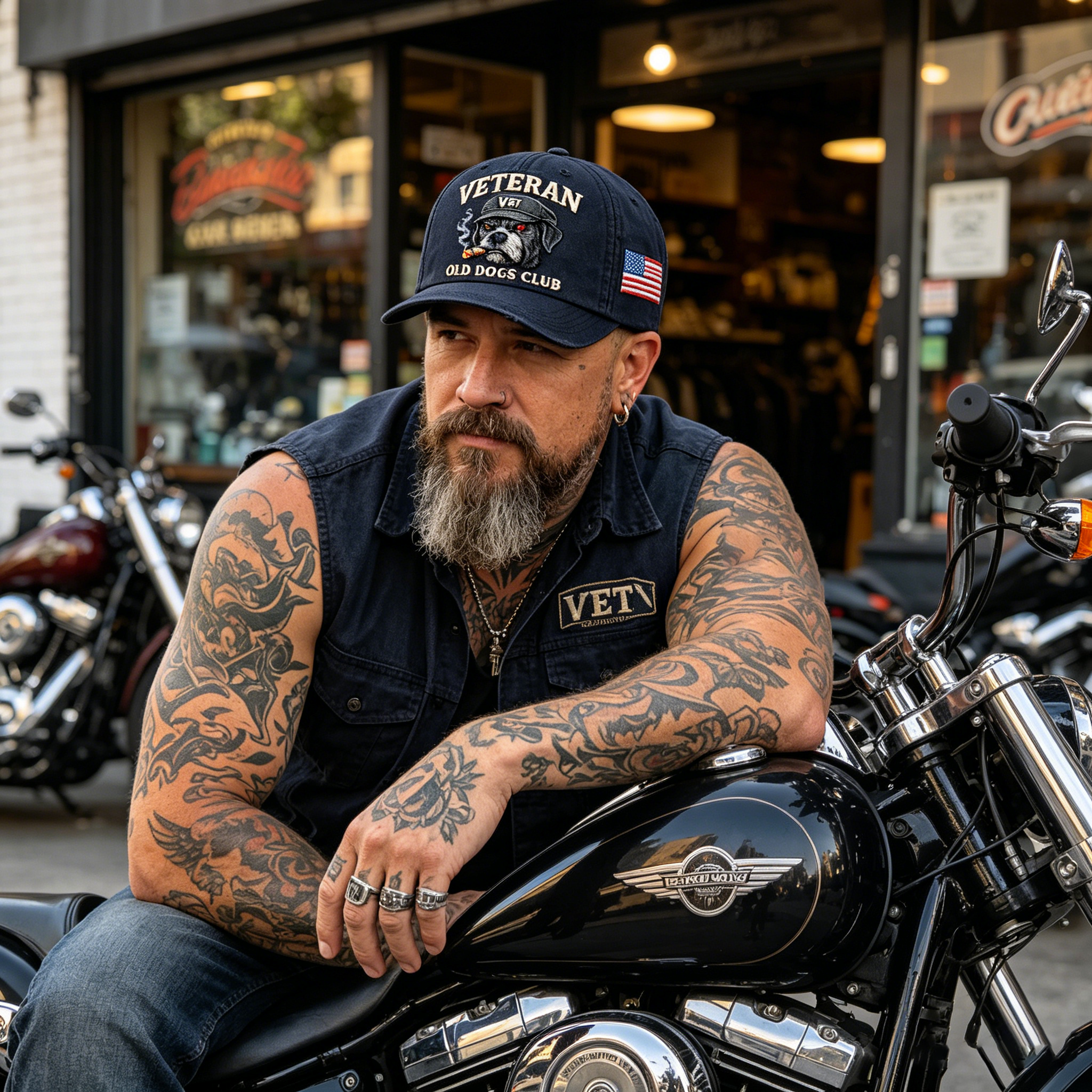 Veteran Old Dogs Club Distressed Cap 🪖🐕 – Still Bite Hard Edition