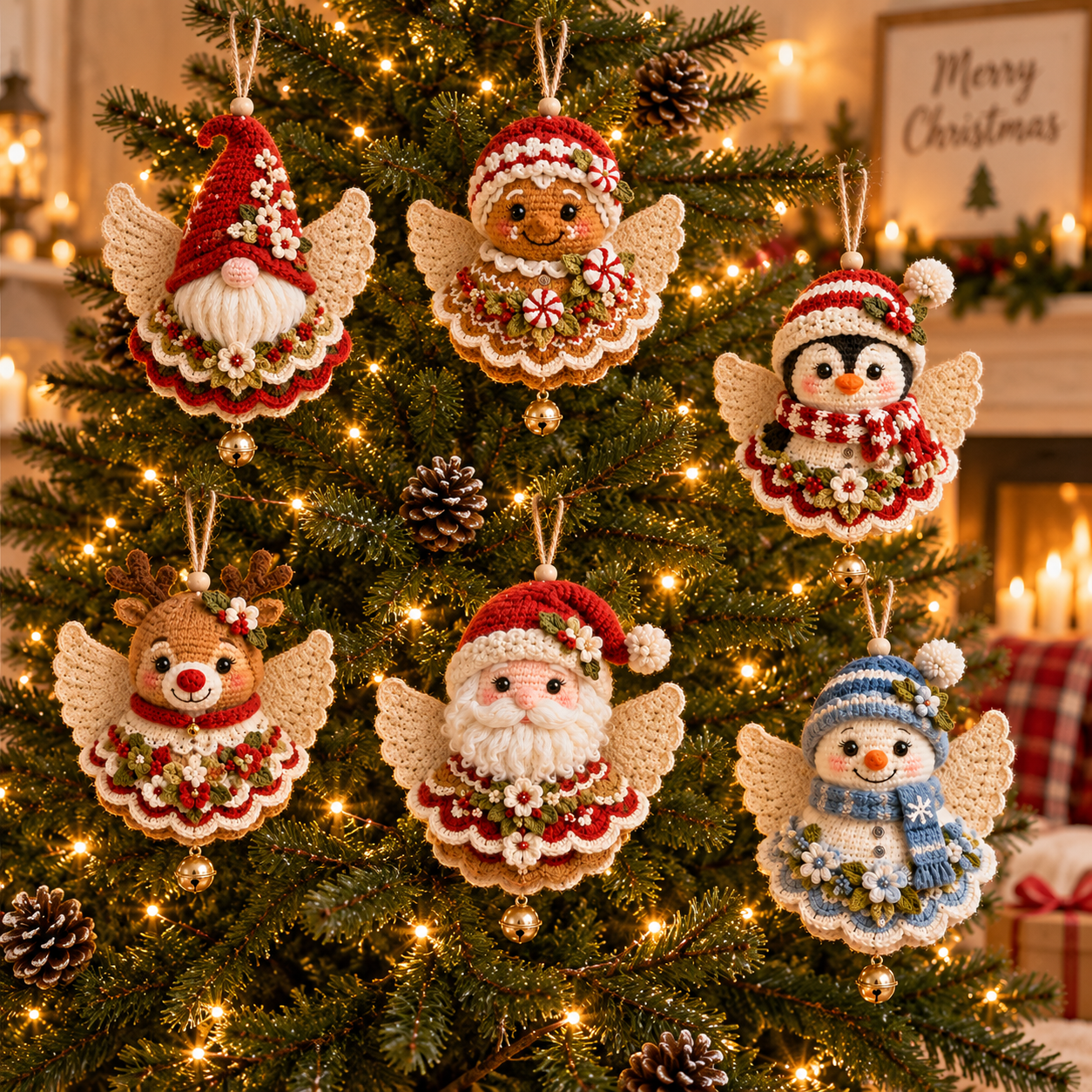 🔥49% Off Last Day🔥BUY 3 GET 1 FREE🔥DIY Christmas Angel Crochet Ornament Kit – Handmade Holiday Tree Decoration