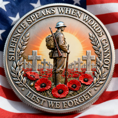 🏆Flash Sale 60% OFF - 🪖 U.S. Fallen Heroes Remembrance Commemorative Coin 🌺 – Lest We Forget Poppy Edition