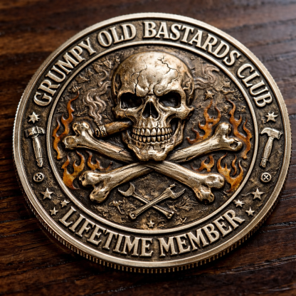 Grumpy Old Bastards Club™ Limited Edition Coin 💀🔥