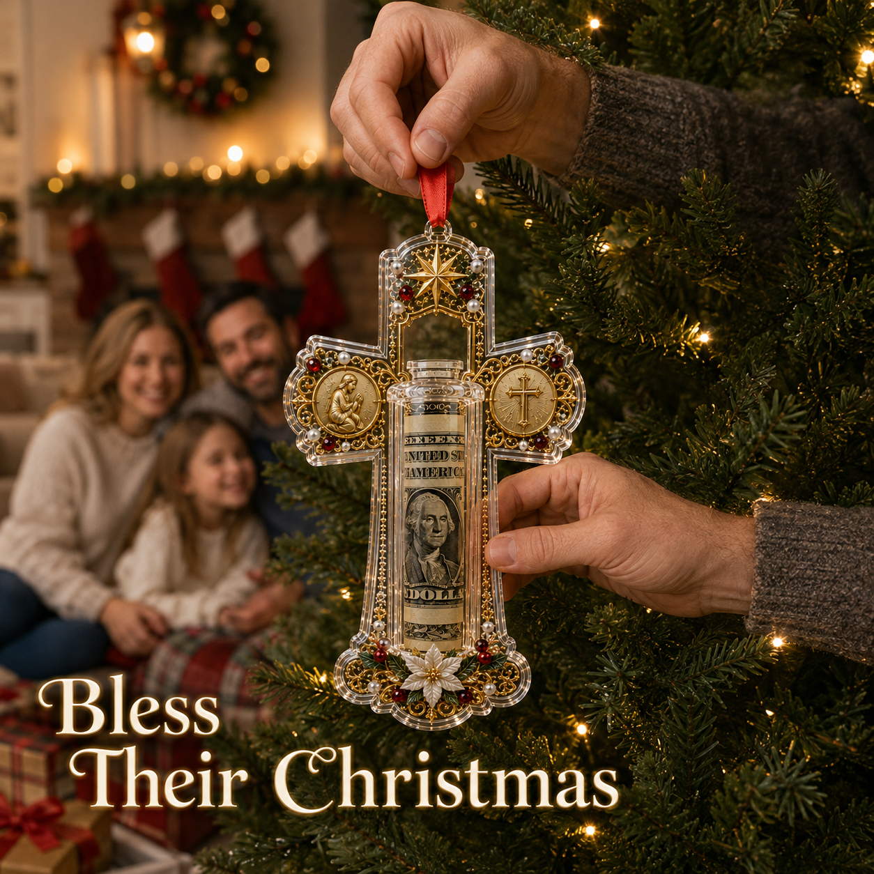 🔥49% Off Last Day🔥BUY 3 GET 1 FREE🔥Christian Cash Gift Christmas Ornament – Faith-Inspired Money Holder Keepsake