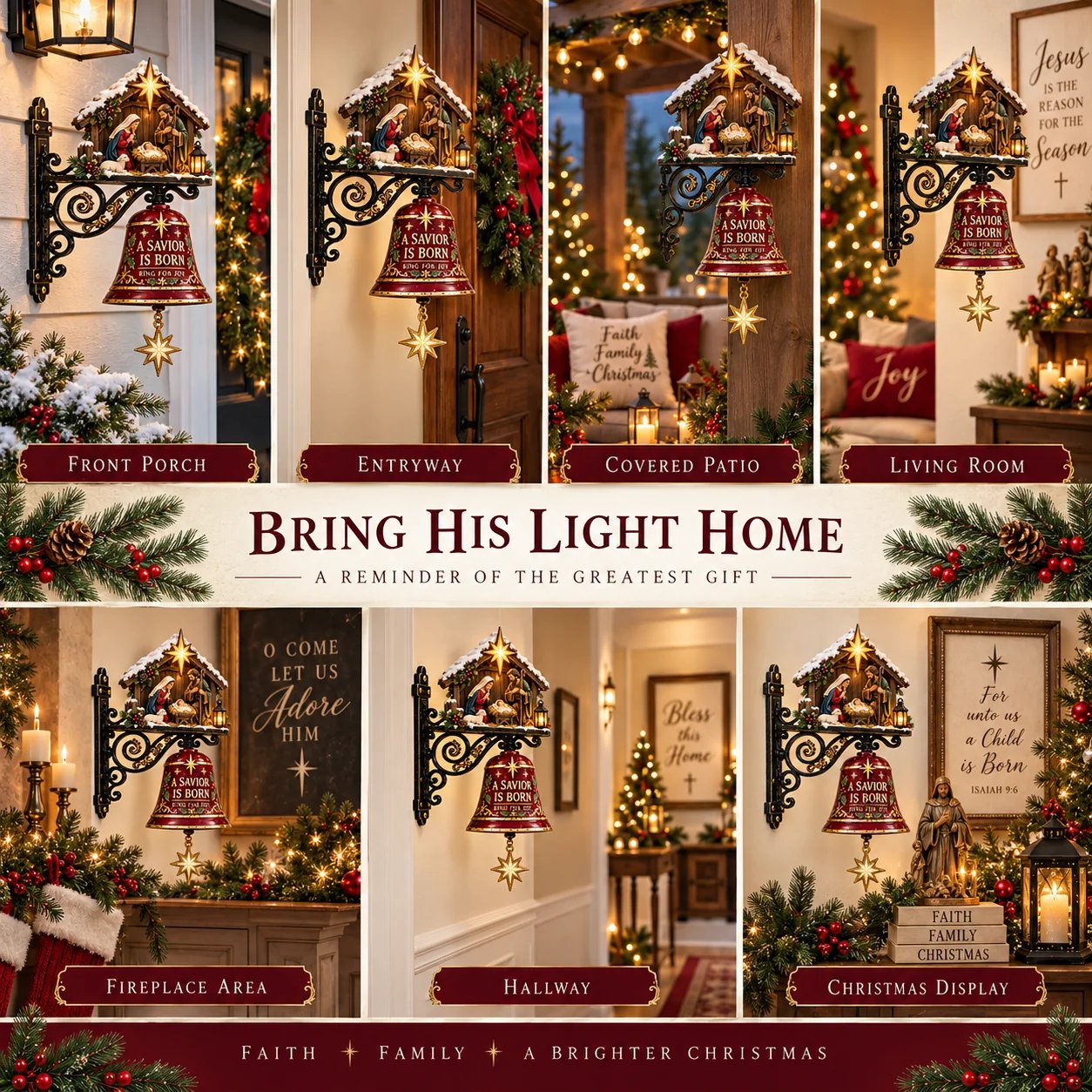 ✨ Jesus Nativity Christmas Door Bell - Welcome Christmas With The Story Of Jesus