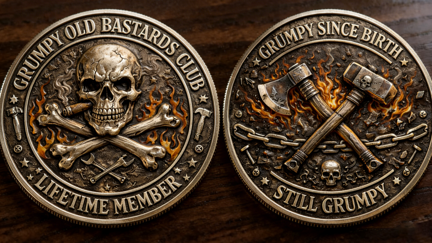Grumpy Old Bastards Club™ Limited Edition Coin 💀🔥