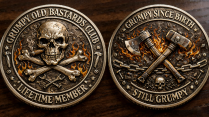 Grumpy Old Bastards Club™ Limited Edition Coin 💀🔥