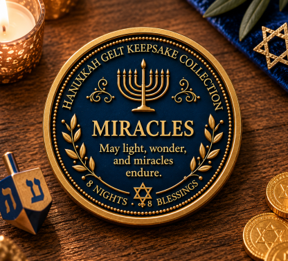🕎Hanukkah Gelt Keepsake Collection – 8 Nights • 8 Blessings | 8-Piece Commemorative Coin Gift Set