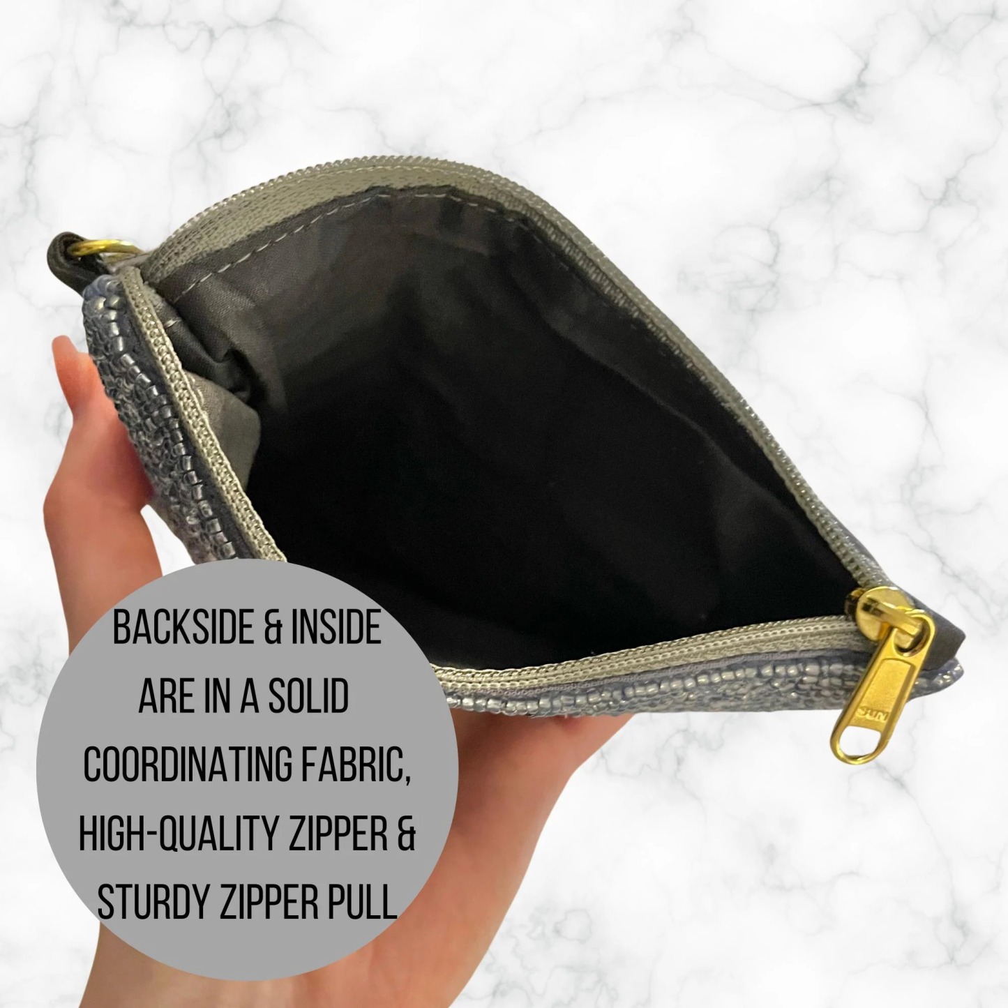 Beaded Cross Zipper Pouch | Catholic Coin Purse, Rosary Holder