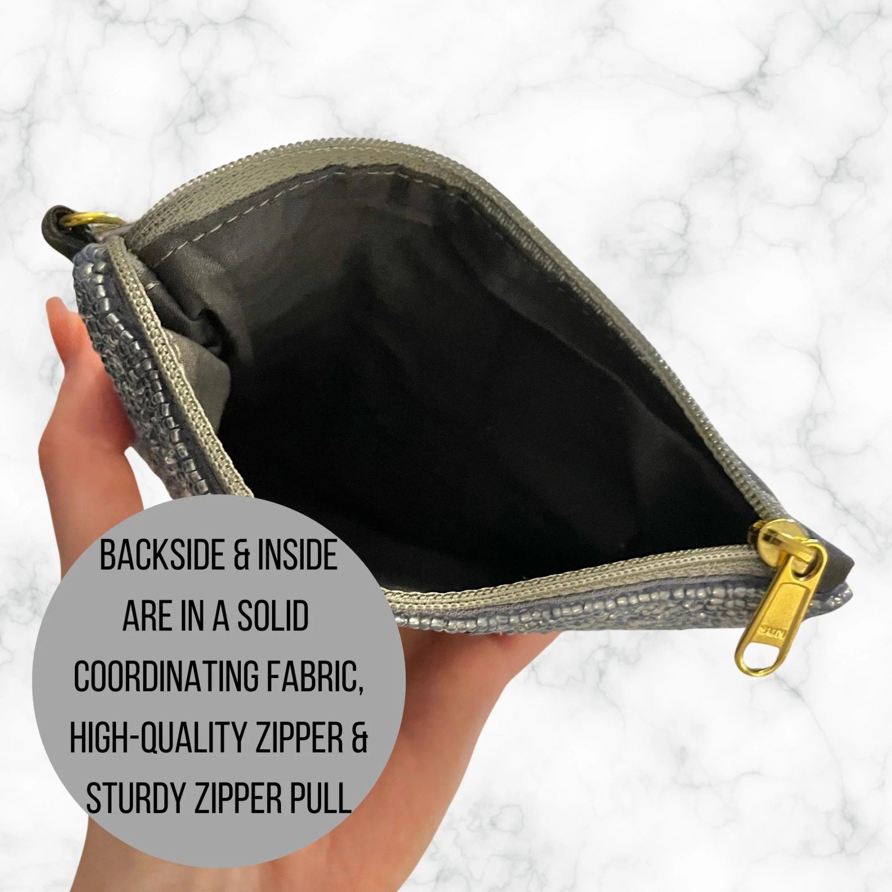 Beaded Cross Zipper Pouch | Catholic Coin Purse, Rosary Holder