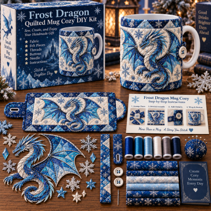 🔥49% Off Last Day🔥BUY 3 GET 1 FREE🔥Mythical Creatures Quilted Mug Cozy DIY Kit – Sew Your Own Cozy Cup Wrap