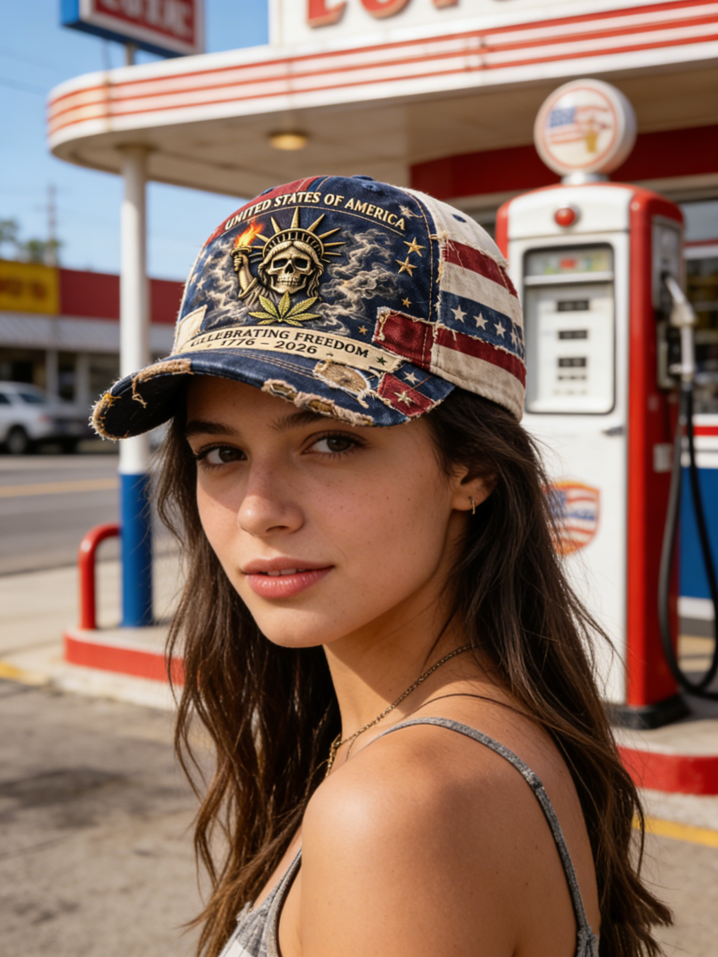 “250th Anniversary of the Spirit of Liberty Baseball Cap” 🗽💀🍃