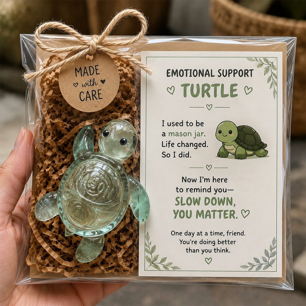 Recycled Glass Emotional Support Turtle Gift