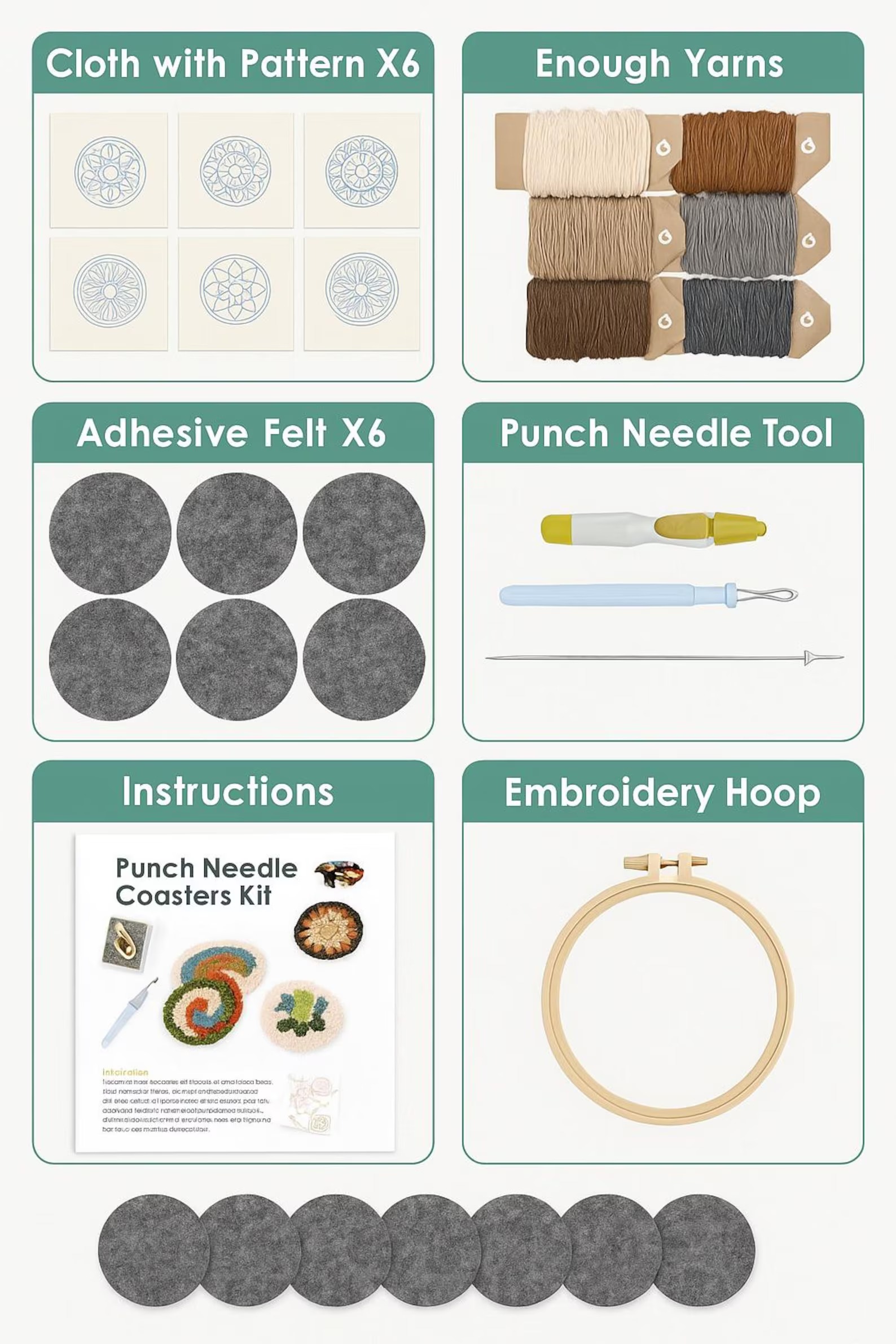 DIY Punch Needle Cat Coaster Kit