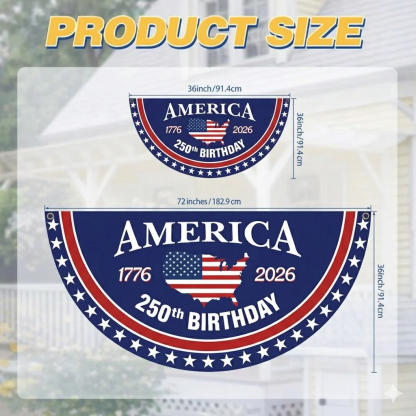 🇺🇸 America 250th Birthday Fan Flag – Patriotic Porch & Fence Bunting
