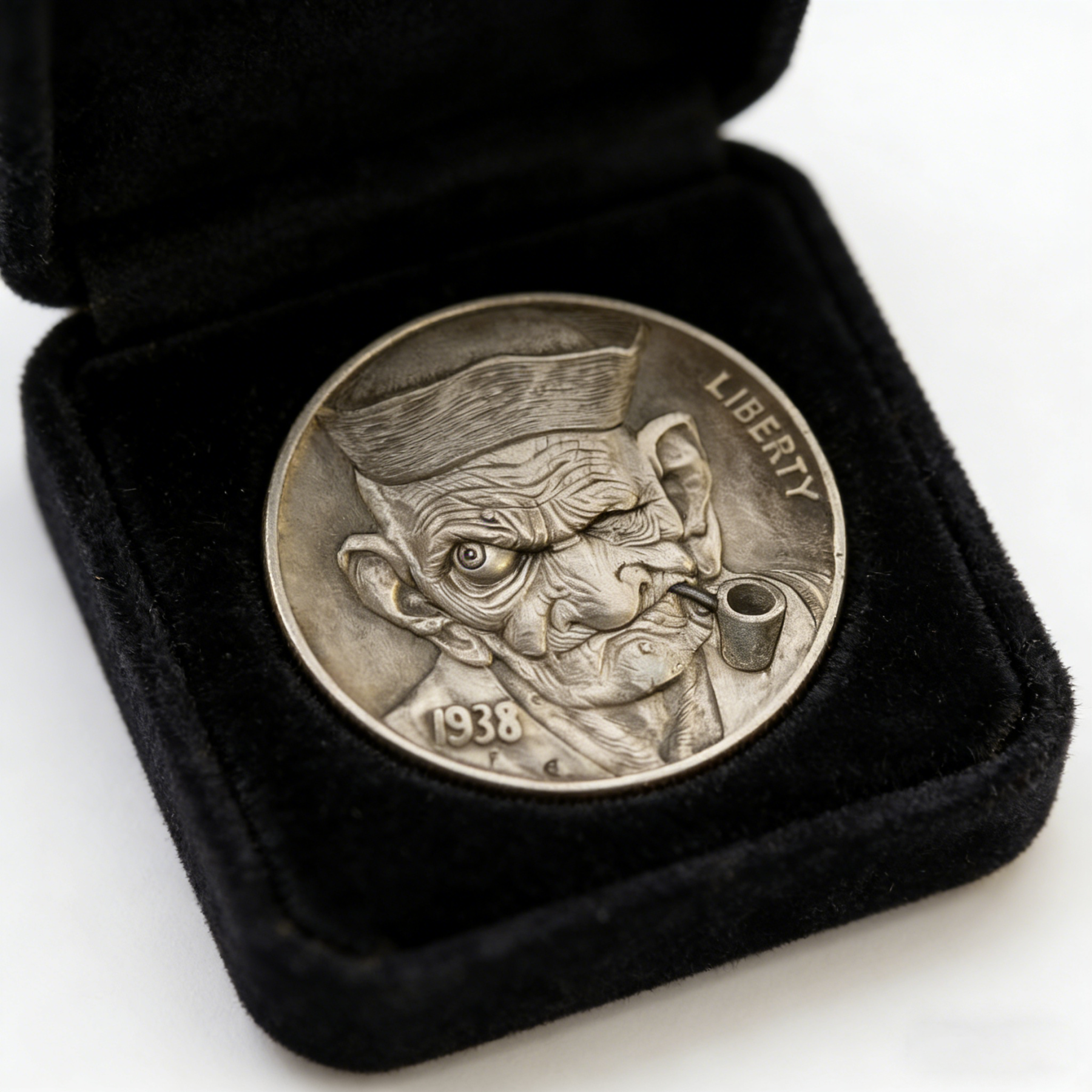 "The Survivor" Hand-Carved Authentic Hobo Nickel