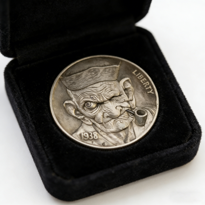 "The Survivor" Hand-Carved Authentic Hobo Nickel
