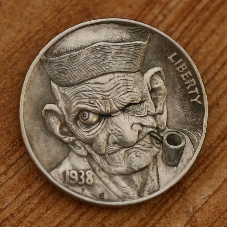 "The Survivor" Hand-Carved Authentic Hobo Nickel