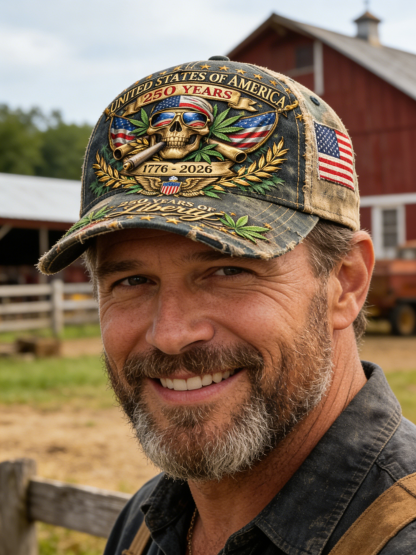 “250th Anniversary Spirit of Freedom and Rebellion Baseball Cap” 💀🍃🗽