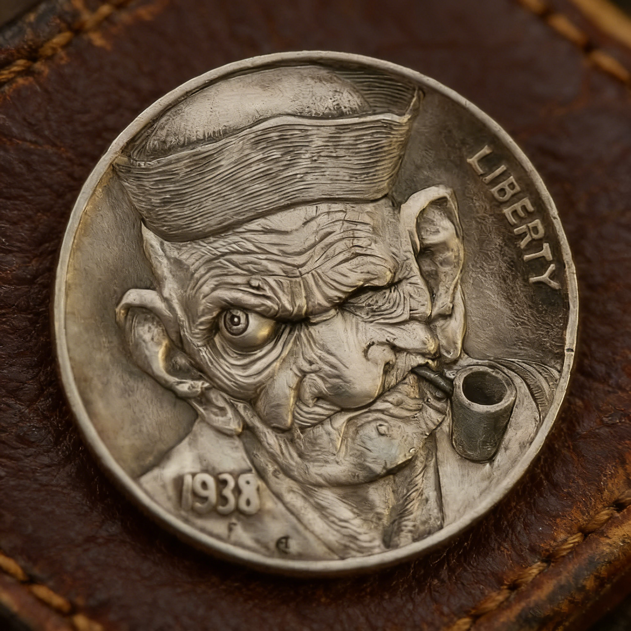 "The Survivor" Hand-Carved Authentic Hobo Nickel