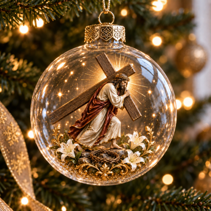 🔥49% Off Last Day🔥BUY 3 GET 1 FREE🔥Sacred Faith Christmas Globe Ornament – Christian Jesus, Virgin Mary & Nativity Keepsake