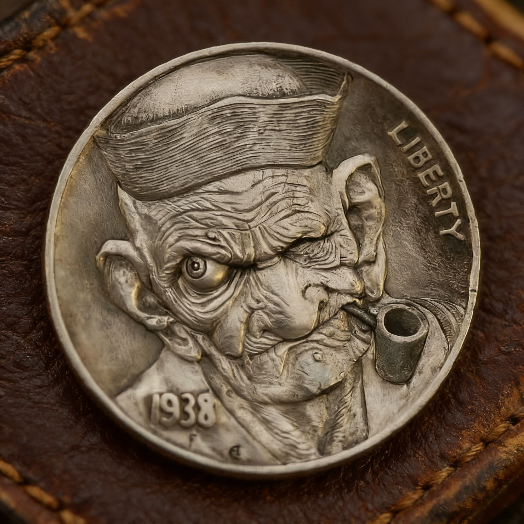 "The Survivor" Hand-Carved Authentic Hobo Nickel