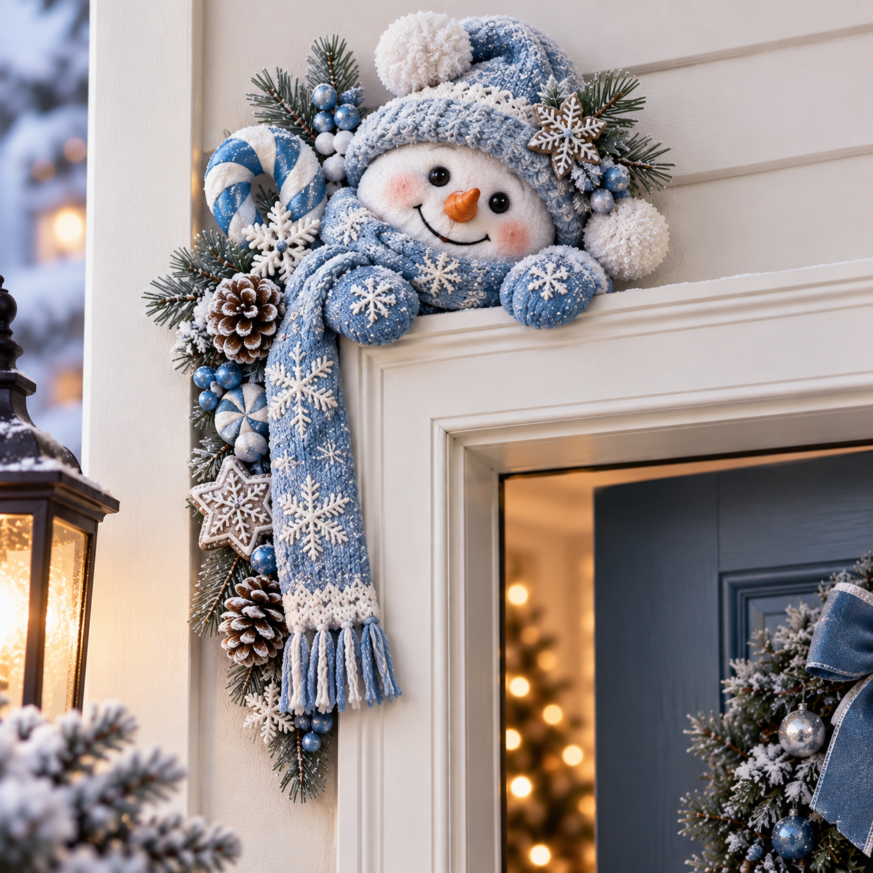 🔥49% Off Last Day🔥BUY 3 GET 1 FREE🔥Christmas Door Corner Topper Decoration – Peeking Santa, Snowman, Gingerbread, Gnome, Angel & Reindeer Holiday Door Frame Decor