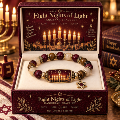 🔥49% Off Last Day🔥BUY 3 GET 1 FREE🔥2026 Limited Edition Hanukkah Bracelet – Festival of Lights Symbolic Beaded Bracelet