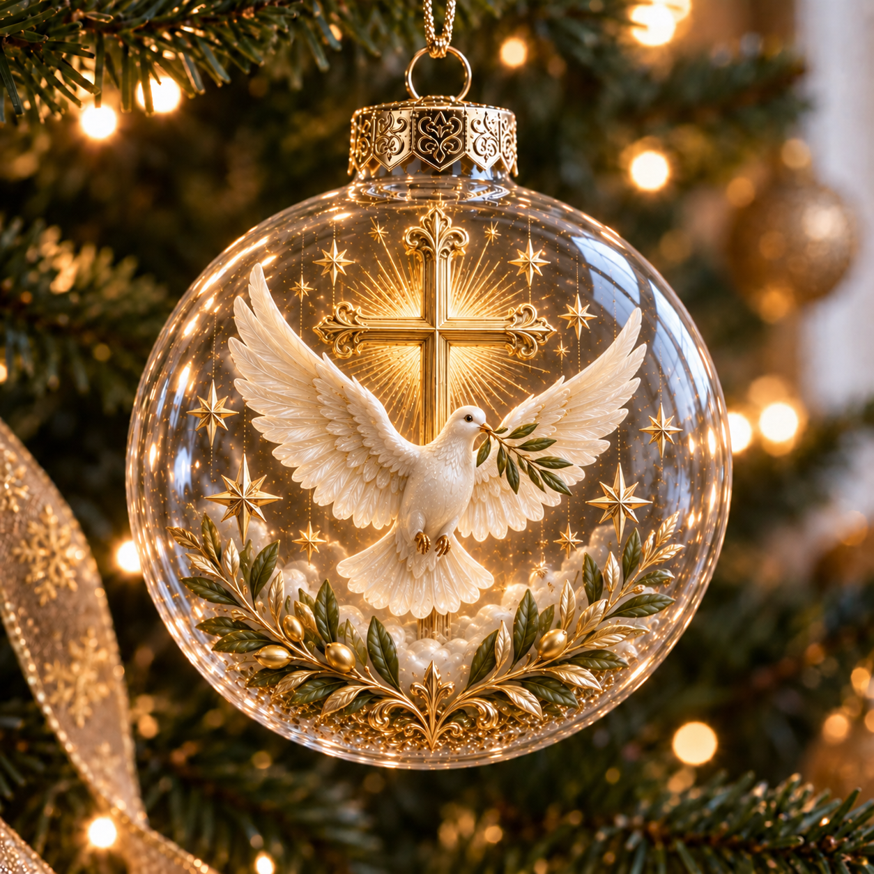 🔥49% Off Last Day🔥BUY 3 GET 1 FREE🔥Sacred Faith Christmas Globe Ornament – Christian Jesus, Virgin Mary & Nativity Keepsake