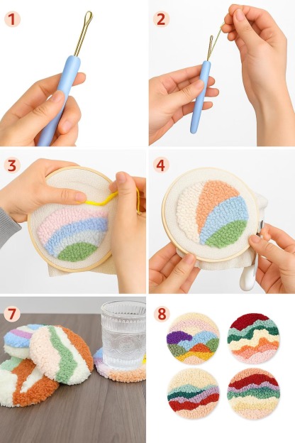 DIY Punch Needle Cat Coaster Kit